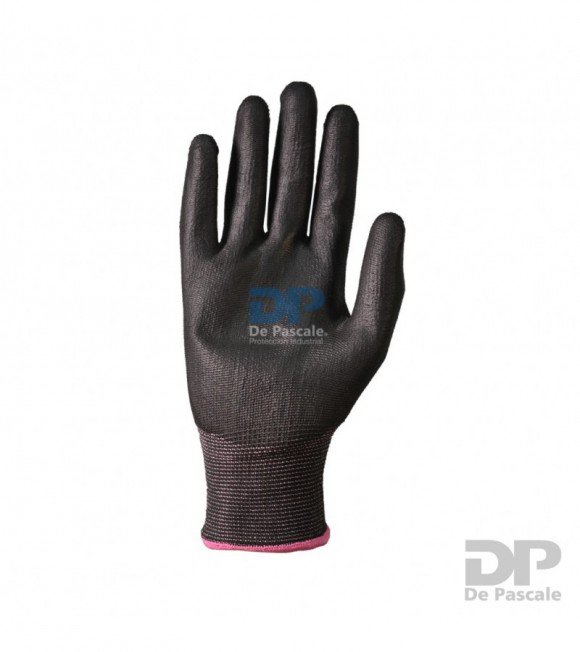 GUANTE TEJIDO SIN COSTURA PU NEGRO T10